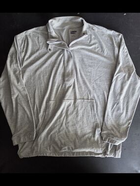 Lands' End Light Gray Quarter-Zip Pullover